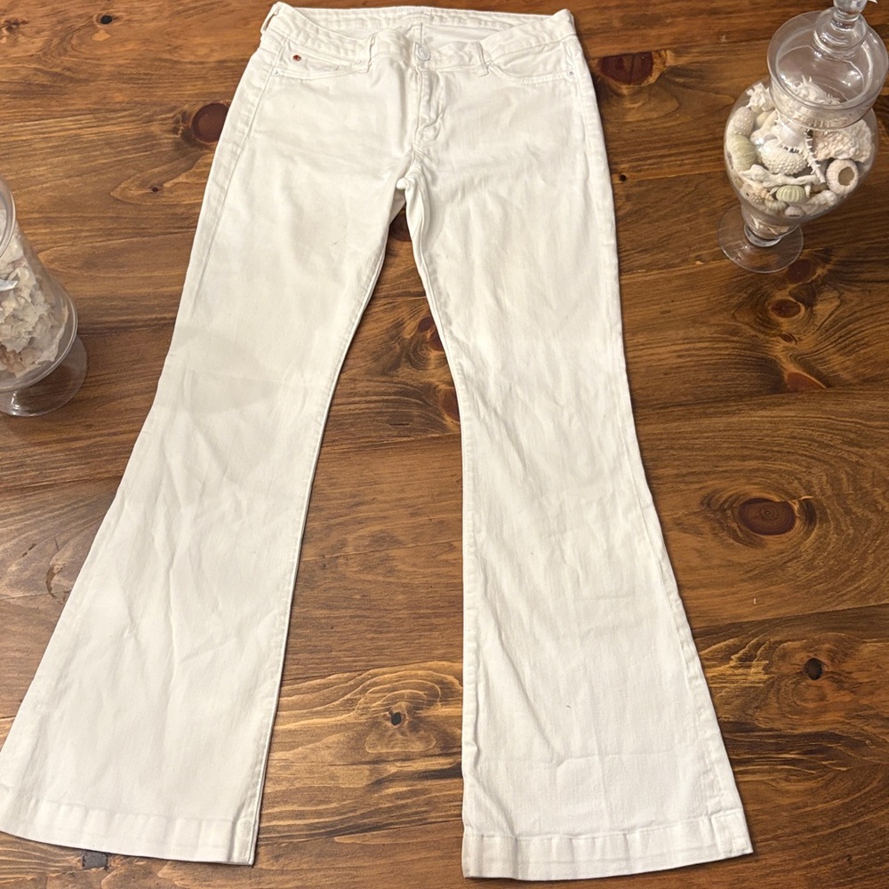 Hudson Jeans Women's Cream Flare Jeans
